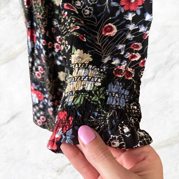 Nasty Gal Black Floral Off-Shoulder Dress Size 8 - Picture 11 of 16